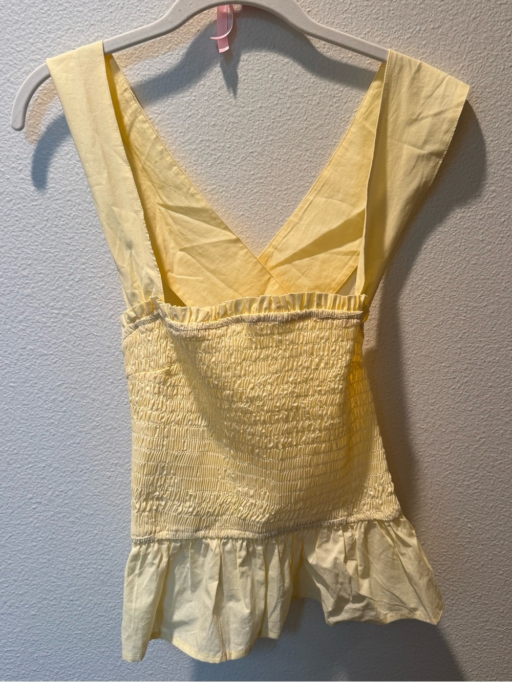 Le Lis Yellow Smocked Peplum Camisole